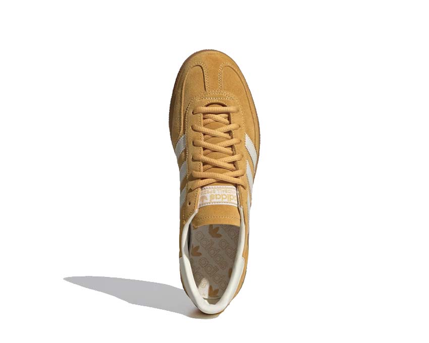 Adidas Handball Spezial Preloved Yellow Cream White Detail — gelbes Wildleder und Three Stripes