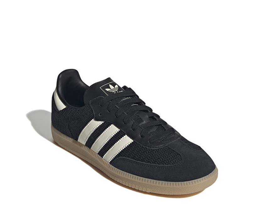 Adidas Samba OG Core Black détail — T-toe et logo 3 bandes