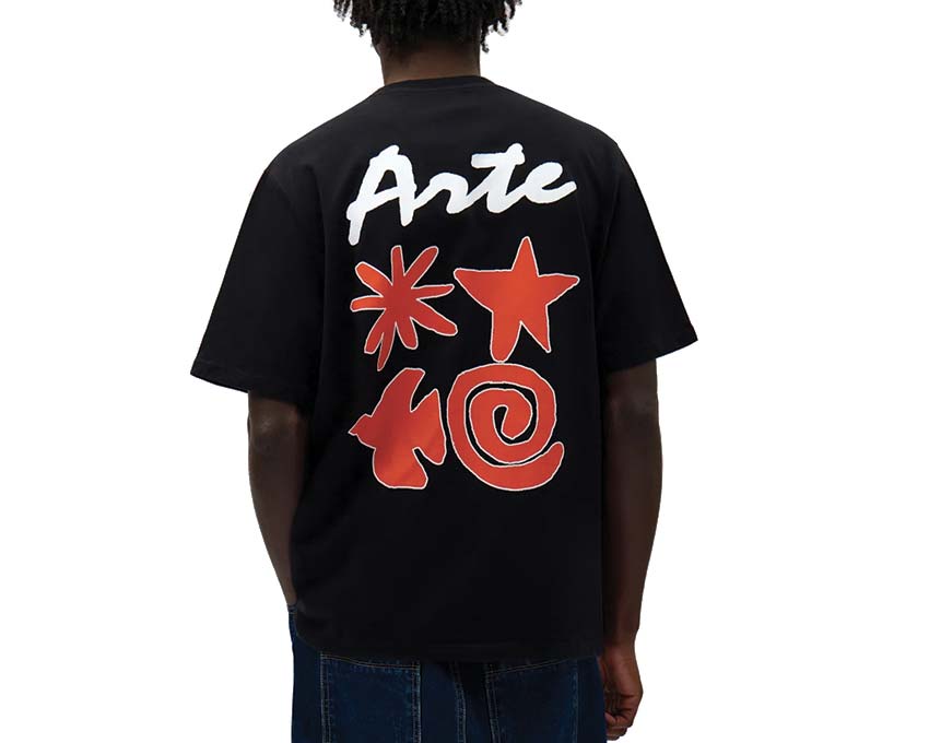 Arte Elements Print T-shirt Black vista lateral — detalle motivo elementos