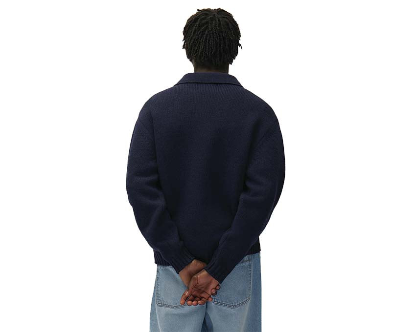 Arte Polo Navy détail — col polo et boutons coton navy