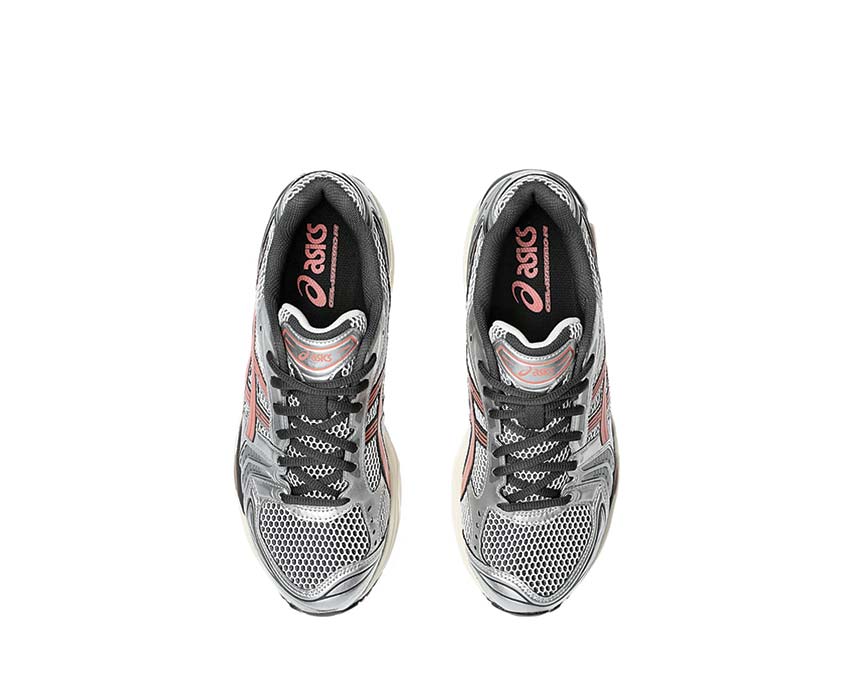 Asics Gel Kayano 14 Papaya White/Papaya vista posteriore — ammortizzazione Gel tallone