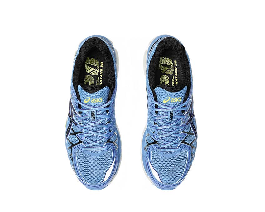 Asics Gel Kayano 20 Blue Neptune/Black vista trasera — amortiguación Gel estabilidad
