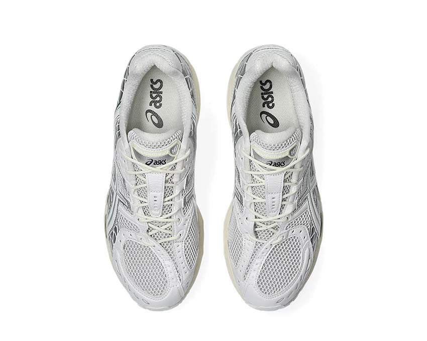 Asics Gel Nimbus 10.1 White/Pure Silver détail — mesh et suède rétro