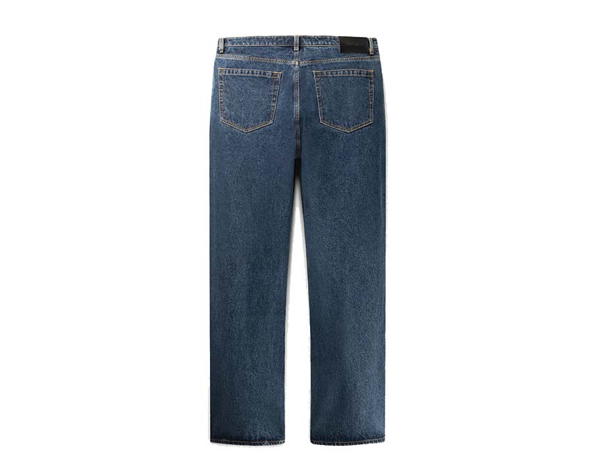 Daily Paper Asola Amba Jeans Blue vista lateral — denim azul corte relajado