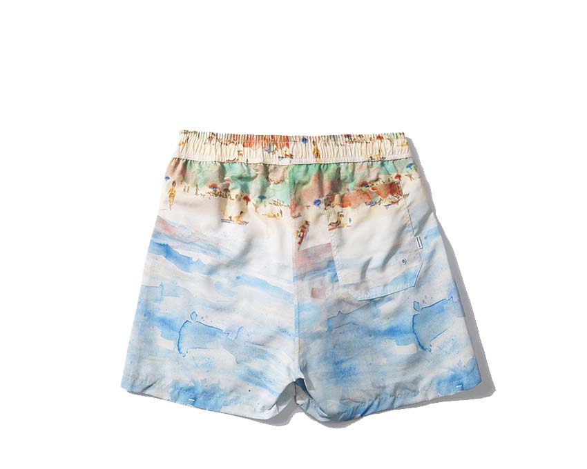 Edmmond Studios Beach Day Shorts Plain Blue détail — imprimé plage logo