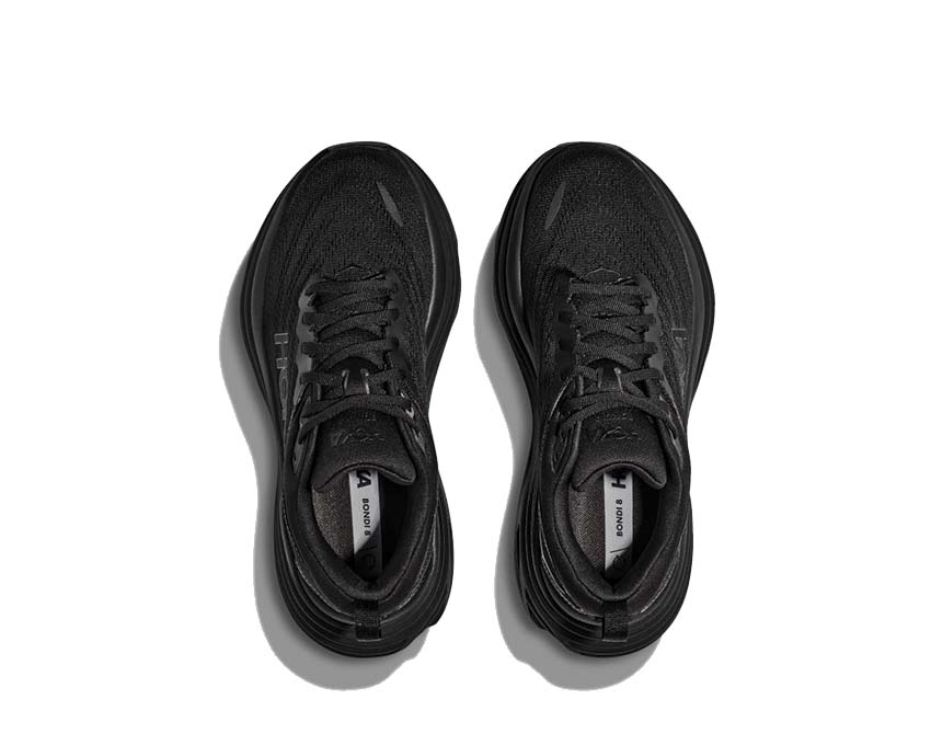 HOKA Bondi 8 Black dettaglio — tomaia in mesh leggero