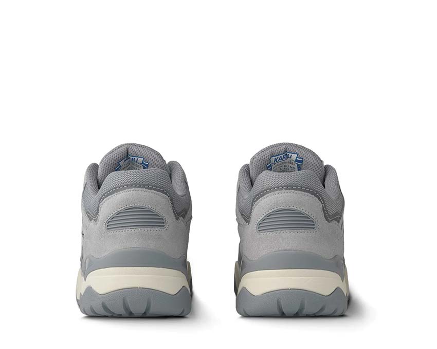 Karhu Fusion XT Lunar Rock Magnet Detail — technische Premium-Besatz grau