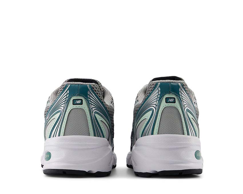 New Balance 740 Silver Metallic Green suela — amortiguación ABZORB clásica