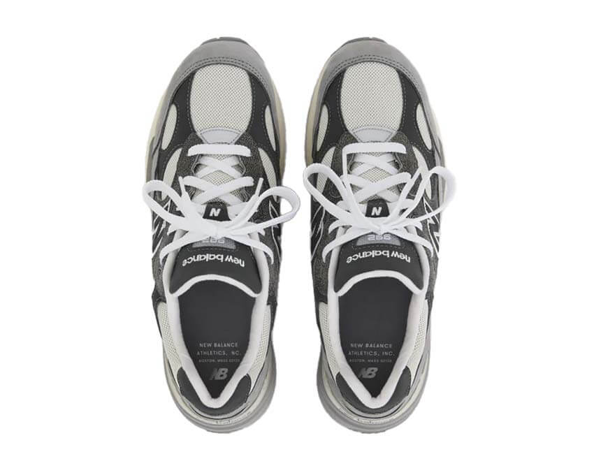New Balance 992 Shadow Grey vista posteriore — contrafforte posteriore rinforzato stabilizzante