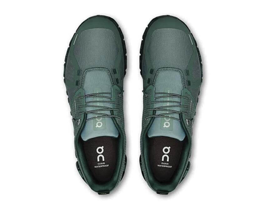 On Cloud 6 Waterproof Olive détail — protection waterproof running homme