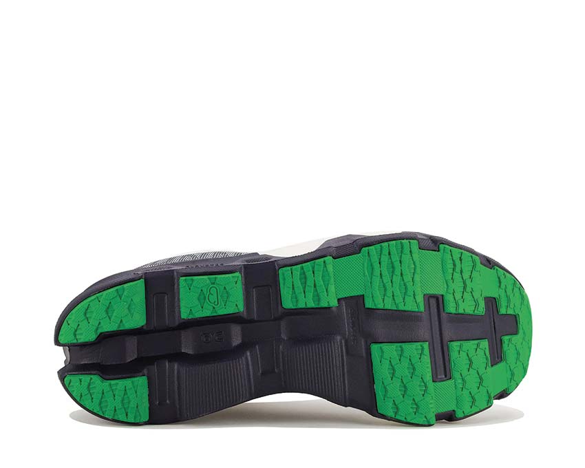 On Cloudmonster Hyper Silver/Iron detail — racing upper men's running shoe