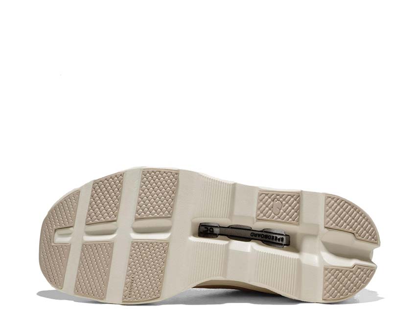 On Cloudmonster Void W Dew/Ivory detalle — mesh zapatilla running mujer