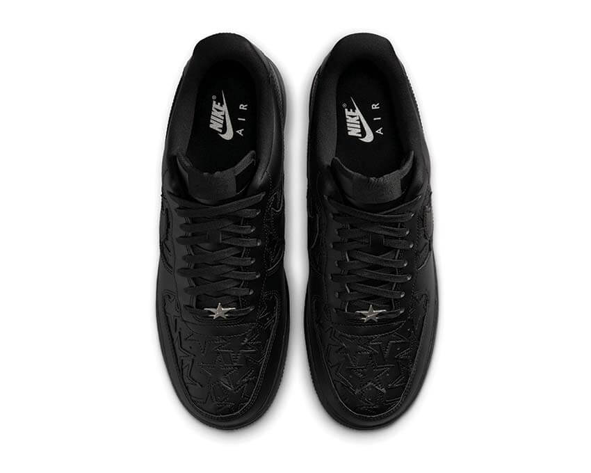 Nike Force 1 '07 Edge noir — sneakers cuir étoiles all-black homme
