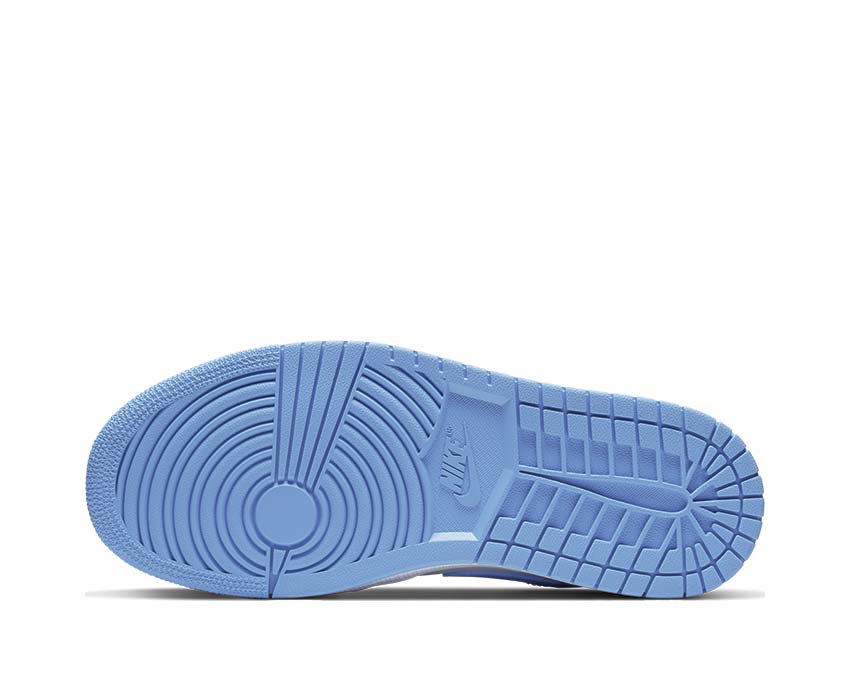 Jordan Air Jordan 1 Low University Blue White — three-quarter view blue and white