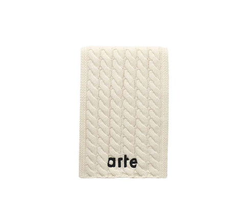 Arte Textured Logo Scarf Cream — sciarpa unisex crema logo texturizzato