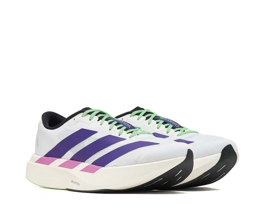 Adidas Adizero Evo SL White Blue semelle — Lightstrike Pro amorti réactif