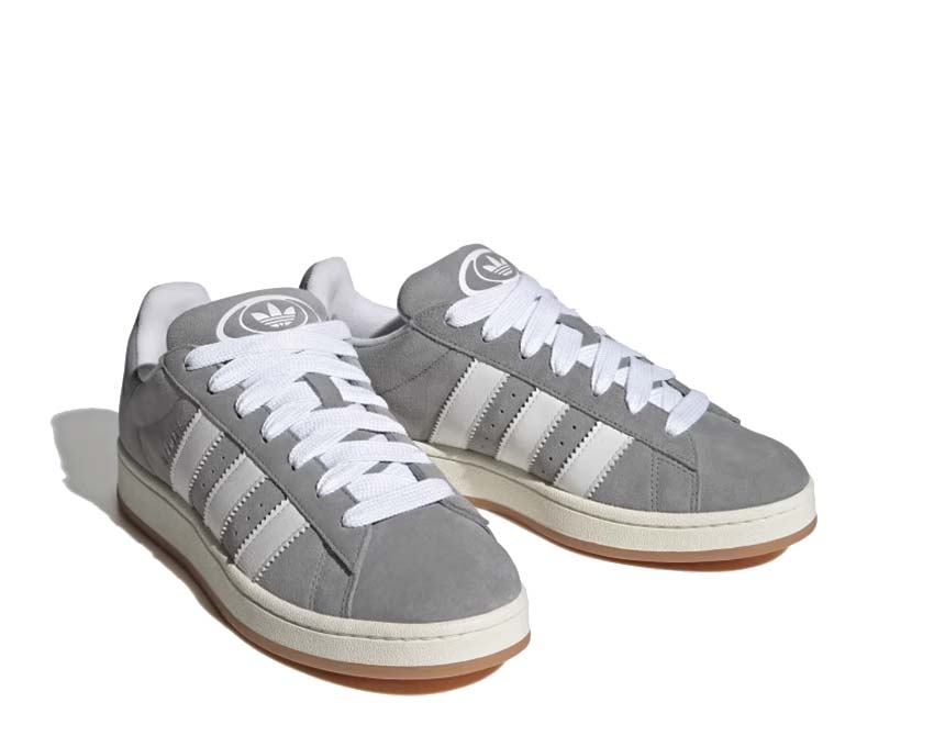 Adidas Campus 00s Grey Three Cloud White vista laterale — profilo skateboarding reinterpretato