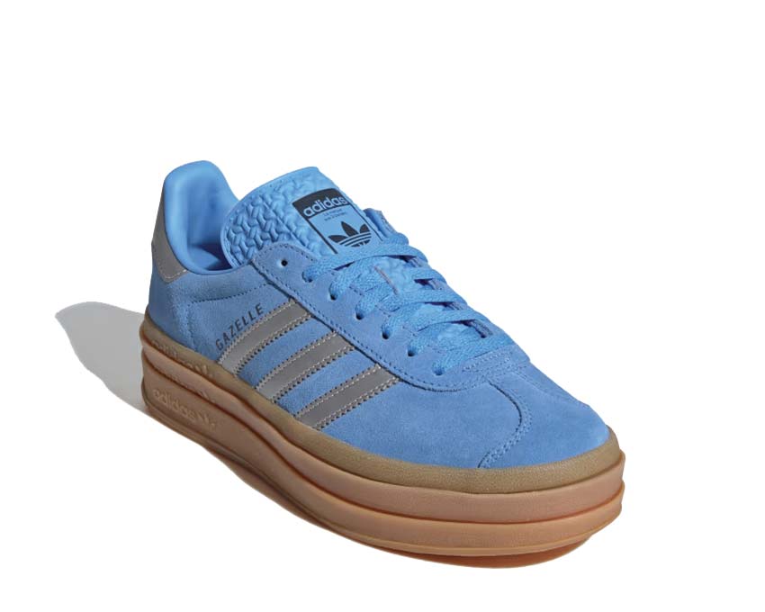 Adidas Gazelle Bold W Blue Burst vue latérale — semelle XXL surélevée bleue