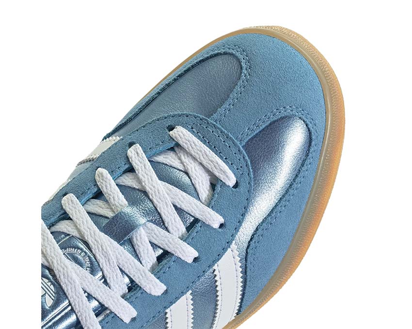 Adidas Gazelle Indoor W Blue vue latérale — silhouette classique Gazelle