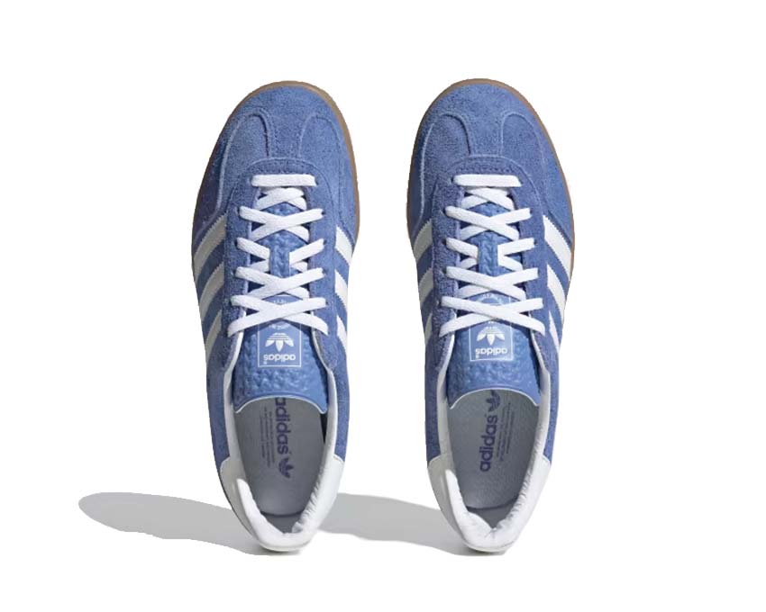 Adidas Gazelle Indoor W Blue sole — thin indoor gum sole