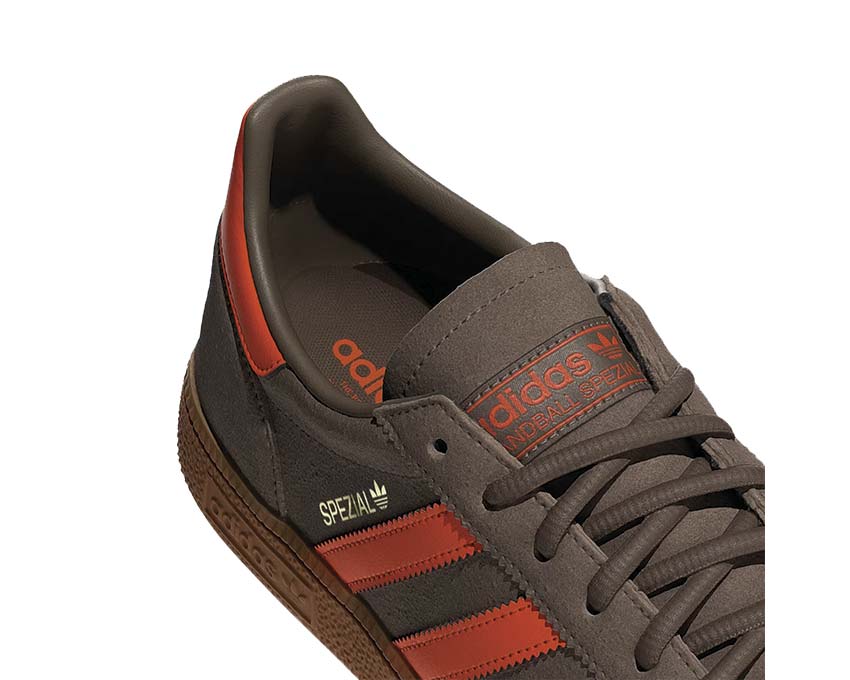 Adidas Handball Spezial Cargo Brown vue latérale — empiècements orange Gold Metallic