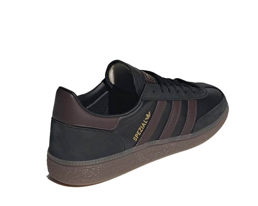 Adidas Handball Spezial Dark Brown détail — tige cuir naturel brun foncé