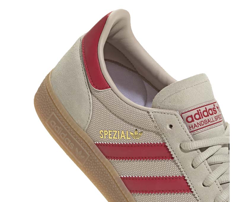 Adidas Handball Spezial Putty Grey dettaglio — tomaia scamosciato Putty Grey e linguetta
