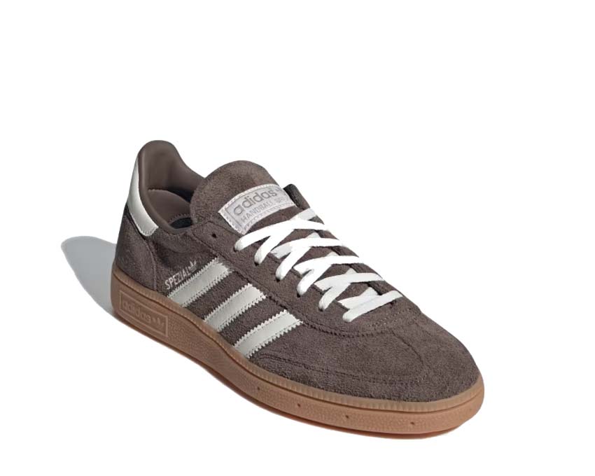 Adidas Handball Spezial W Earth Strata side view — 3 stripes suede low profile