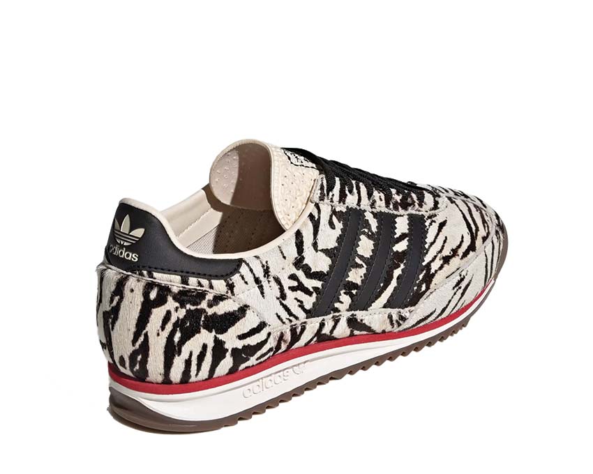 Adidas SL 72 OG W Zebra Cloud White détail — tige suède et mesh zébré