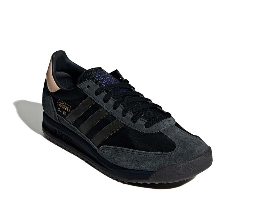 Adidas SL 72 RS Black Shadow Olive vue latérale — profil mesh colorblock