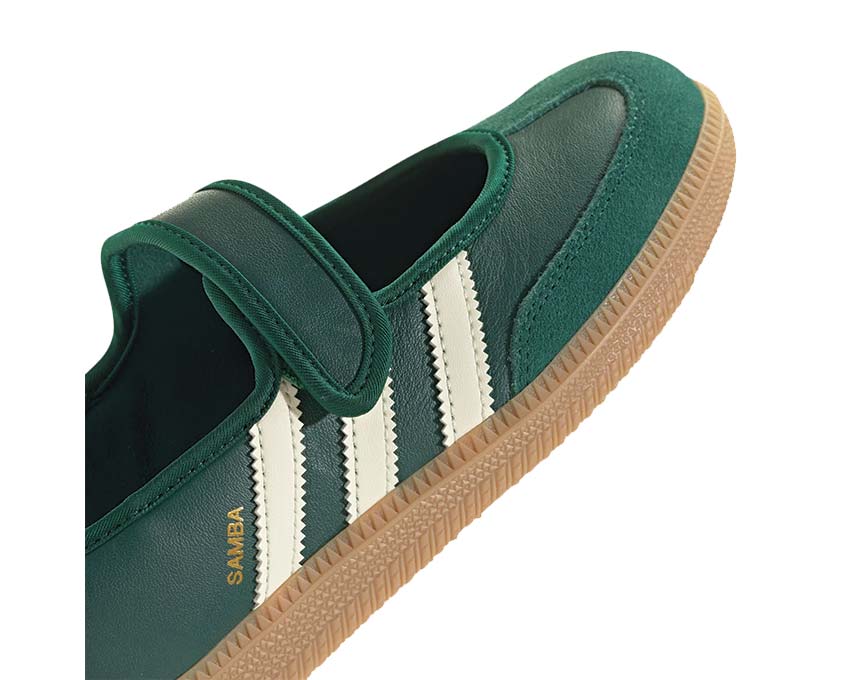 Adidas Samba Jane Collegiate Green Seitenansicht — drei Streifen Cream White