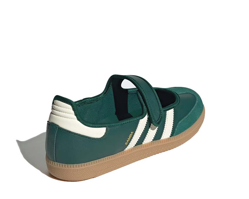 Adidas Samba Jane Collegiate Green Detail — strukturiertes Oberleder Cream White