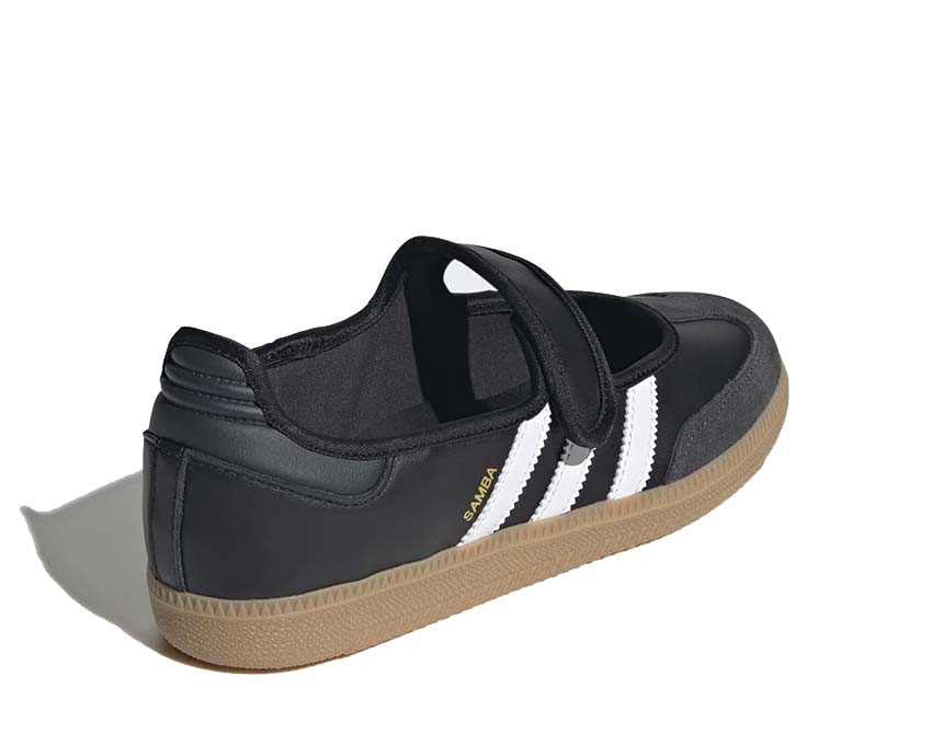 Adidas Samba Jane W Cloud White Carbon detail — leather panel and Core Black contrast