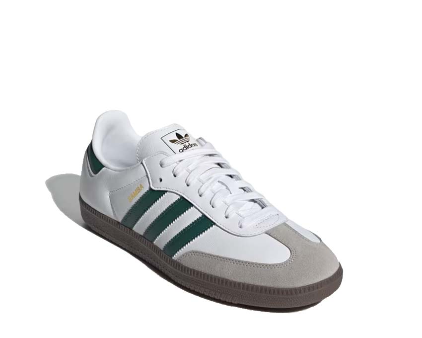 Adidas Samba OG Collegiate Green vue latérale — profil cuir classique
