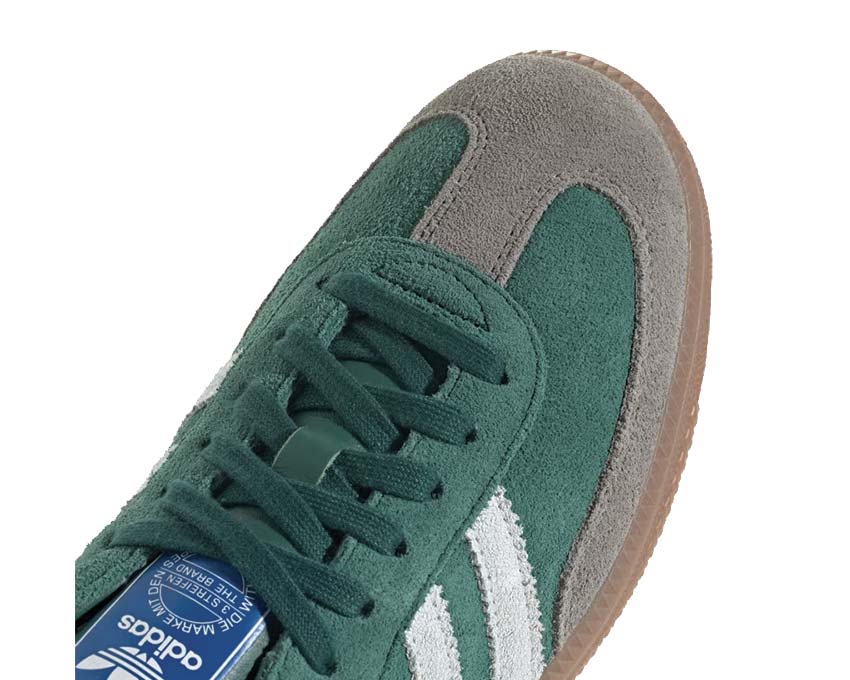 Adidas Samba OG Collegiate Green vue latérale — bande blanche contrastée