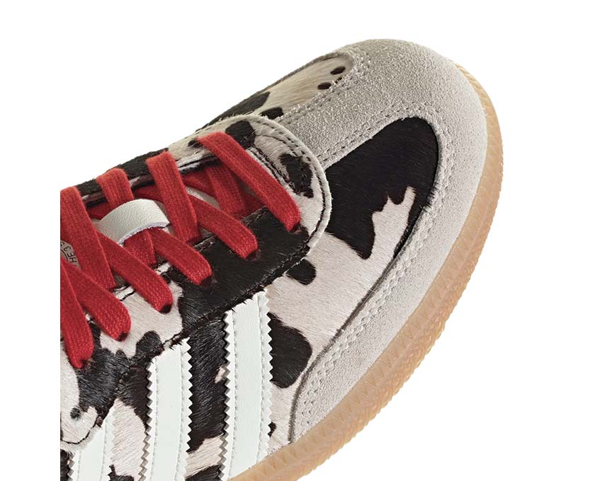Adidas Samba OG W Cow Cloud White side view — iconic cow print