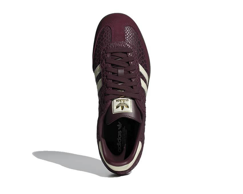 Adidas Samba OG W Maroon vue arrière — contrefort cuir bordeaux profond