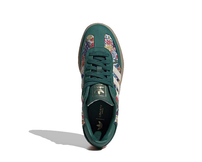 Adidas Samba X Liberty London Clear Sky Detail — Liberty Stoff und Wildleder T-Toe