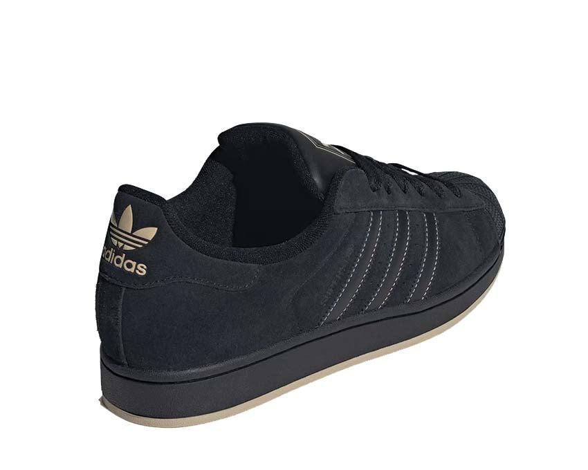 Adidas Superstar II Core Black Detail — schwarzes Premium-Vollleder