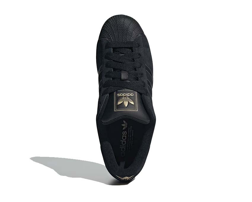 Adidas Superstar II Core Black — Rückansicht Signature-Drei-Streifen