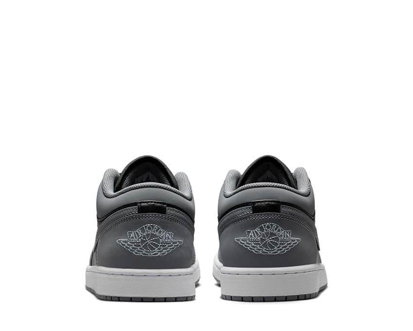 Air Jordan 1 Low Cool Grey détail — tige cuir gris retro Jordan