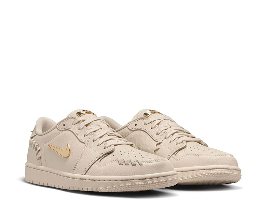 Jordan Air Jordan 1 Low Method Of Make W Legend LT Brown Metallic Gold side view — golden leather