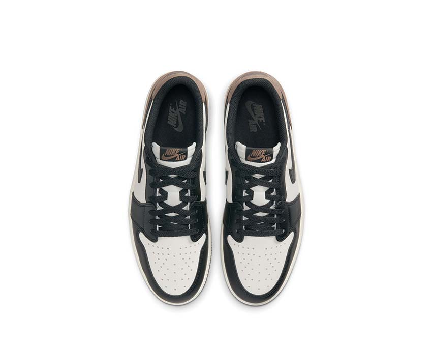 Jordan Air Jordan 1 Low OG Mocha detalle — parte superior cuero mocha chocolate