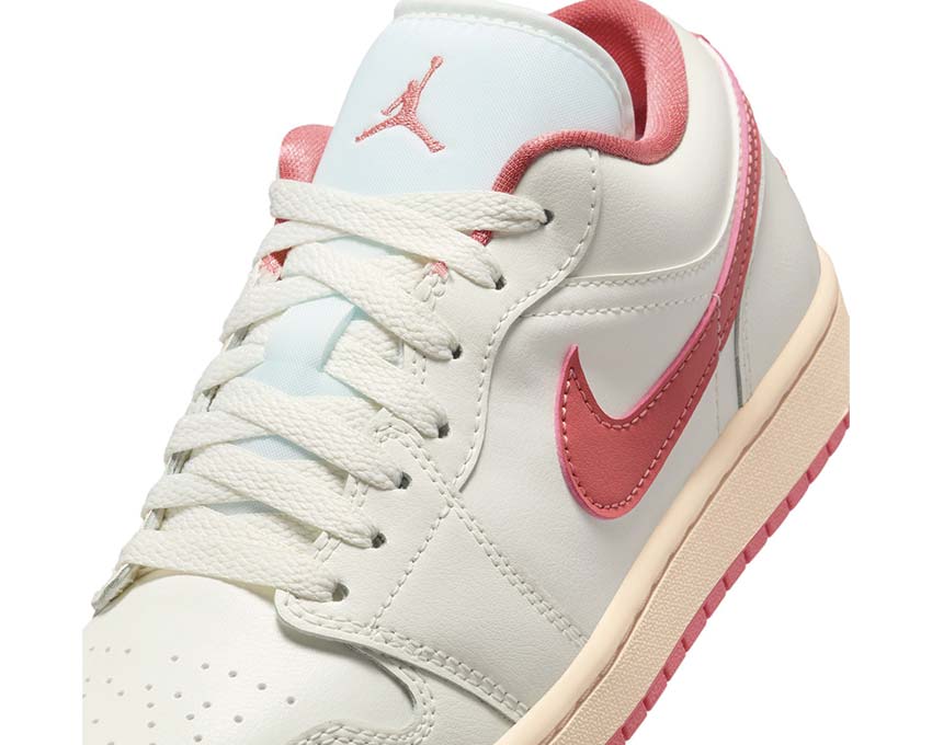 Jordan Air Jordan 1 Low W Pink Salt vue latérale — cuir sail et rose