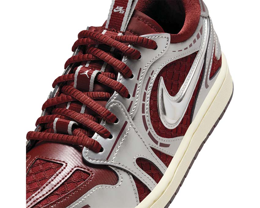 Air Jordan 1 Method of Made Low V3 Rouge Équipe vue latérale — sneaker femme retro basketball