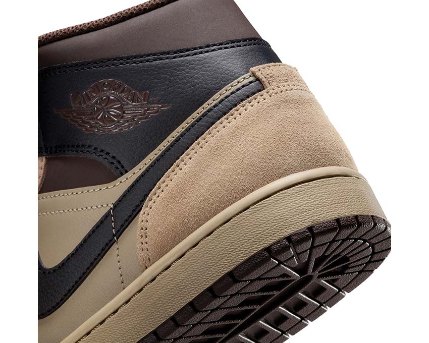 Jordan Air Jordan 1 Mid Baroque Brown side view — baroque brown leather