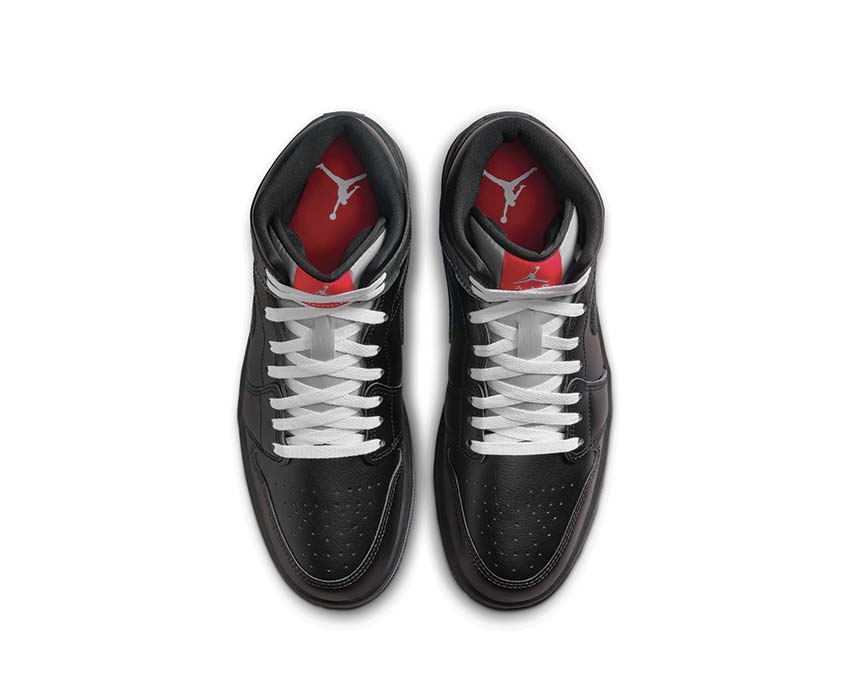 Jordan Air Jordan 1 Mid SE Black Magic détail — tige cuir noir