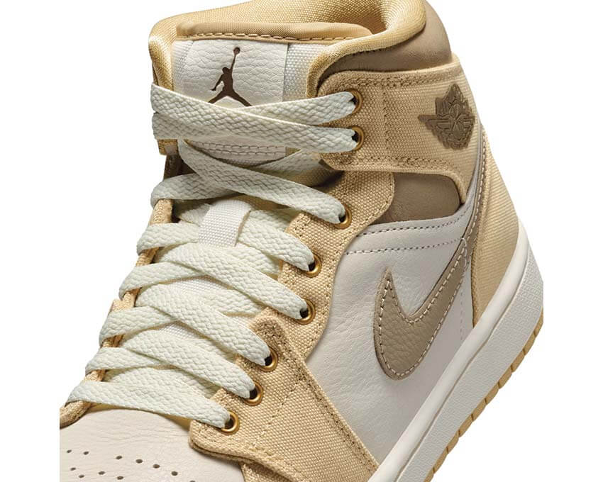 Air Jordan 1 Mid SE W Sesame Beige vue latérale — sneaker femme retro basketball iconic