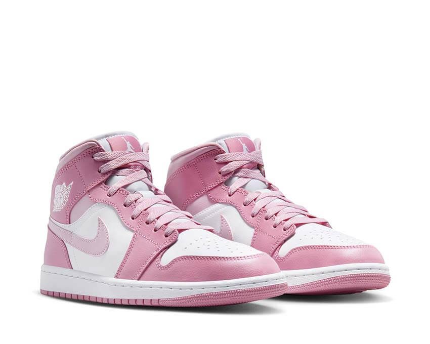 Air Jordan 1 Mid W Elemental Pink — dessus chaussure rose femme Jordan