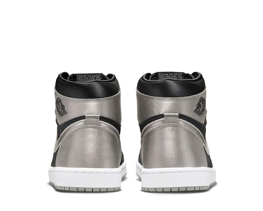 Air Jordan 1 Retro Hi OG Wmns Black Medium Grey Detail — Leder Schaft schwarz Damen